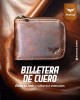 Thumbnail Billetera con cierre en cuero marron0